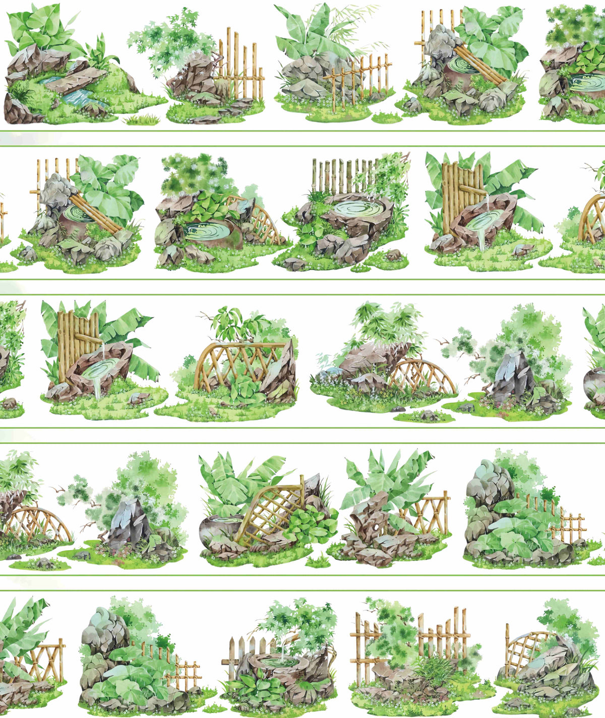 Bamboo garden fence design, roll view