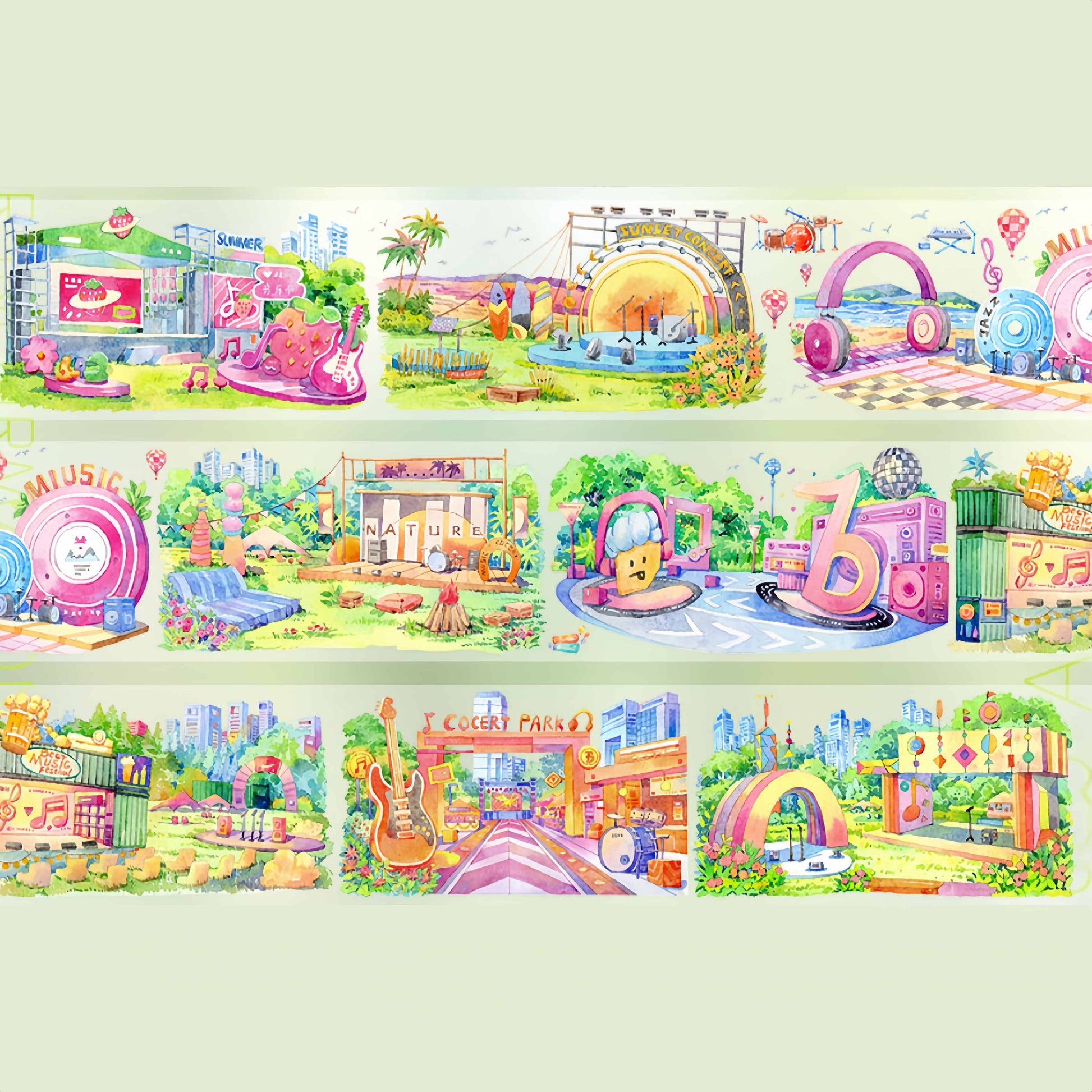 Outdoor music festival PET tape detail view