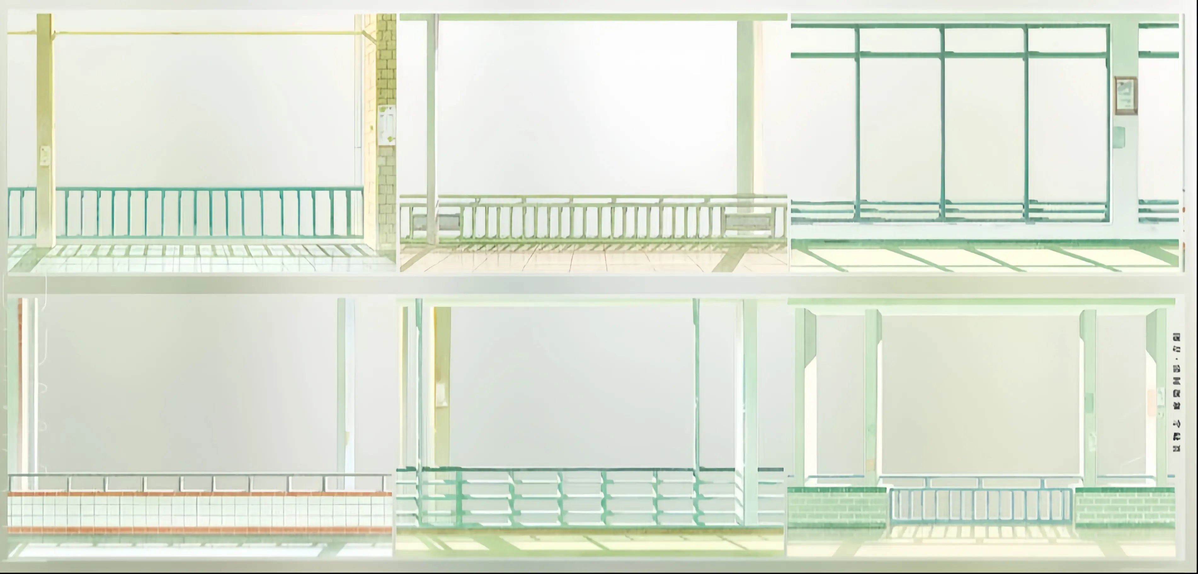 Summer scene-building decorative tape with terraces, corridors, windows, railings, ocean waves, and coastal lookout designs - image 13