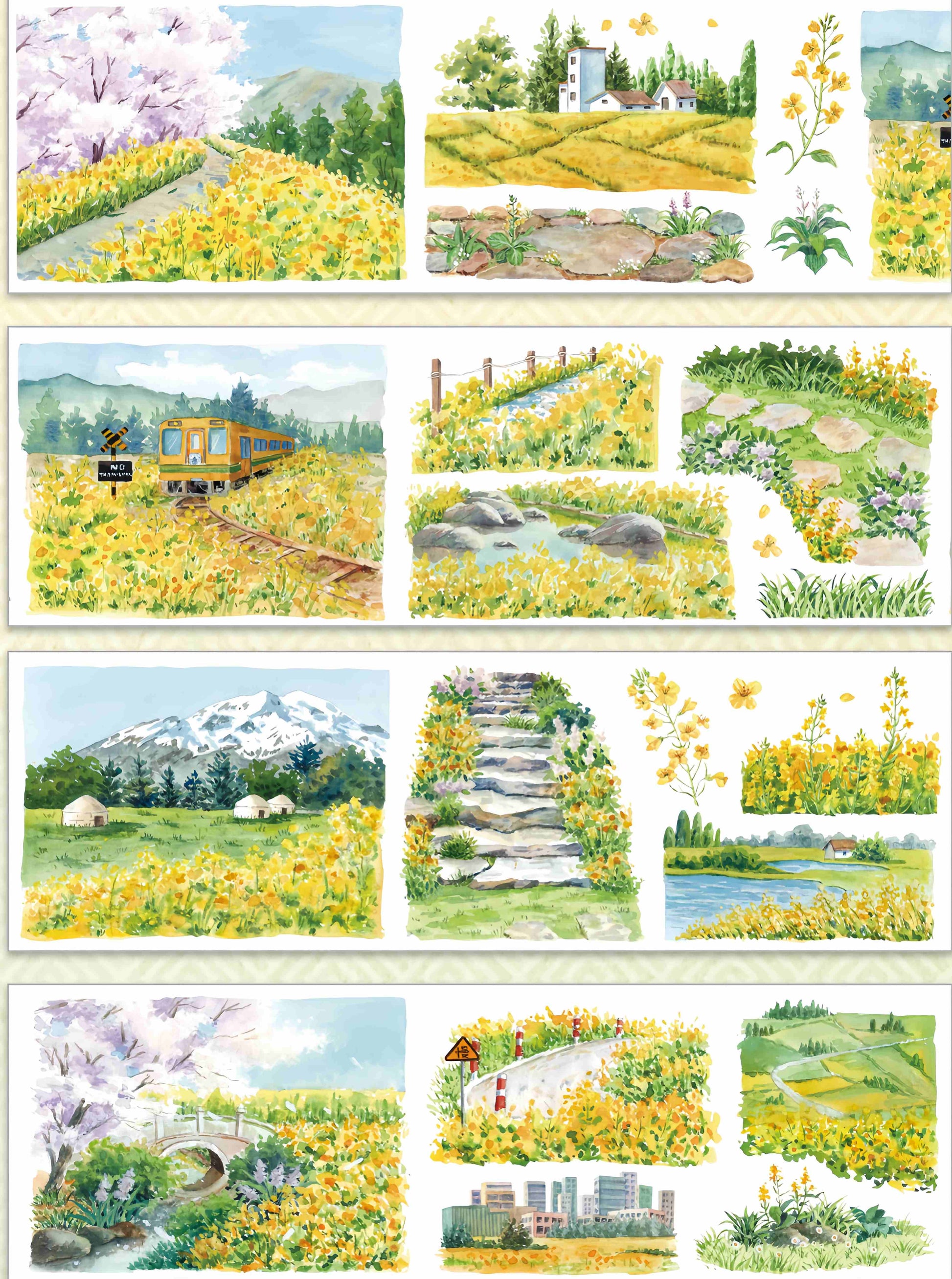 Golden meadow fields design, roll view