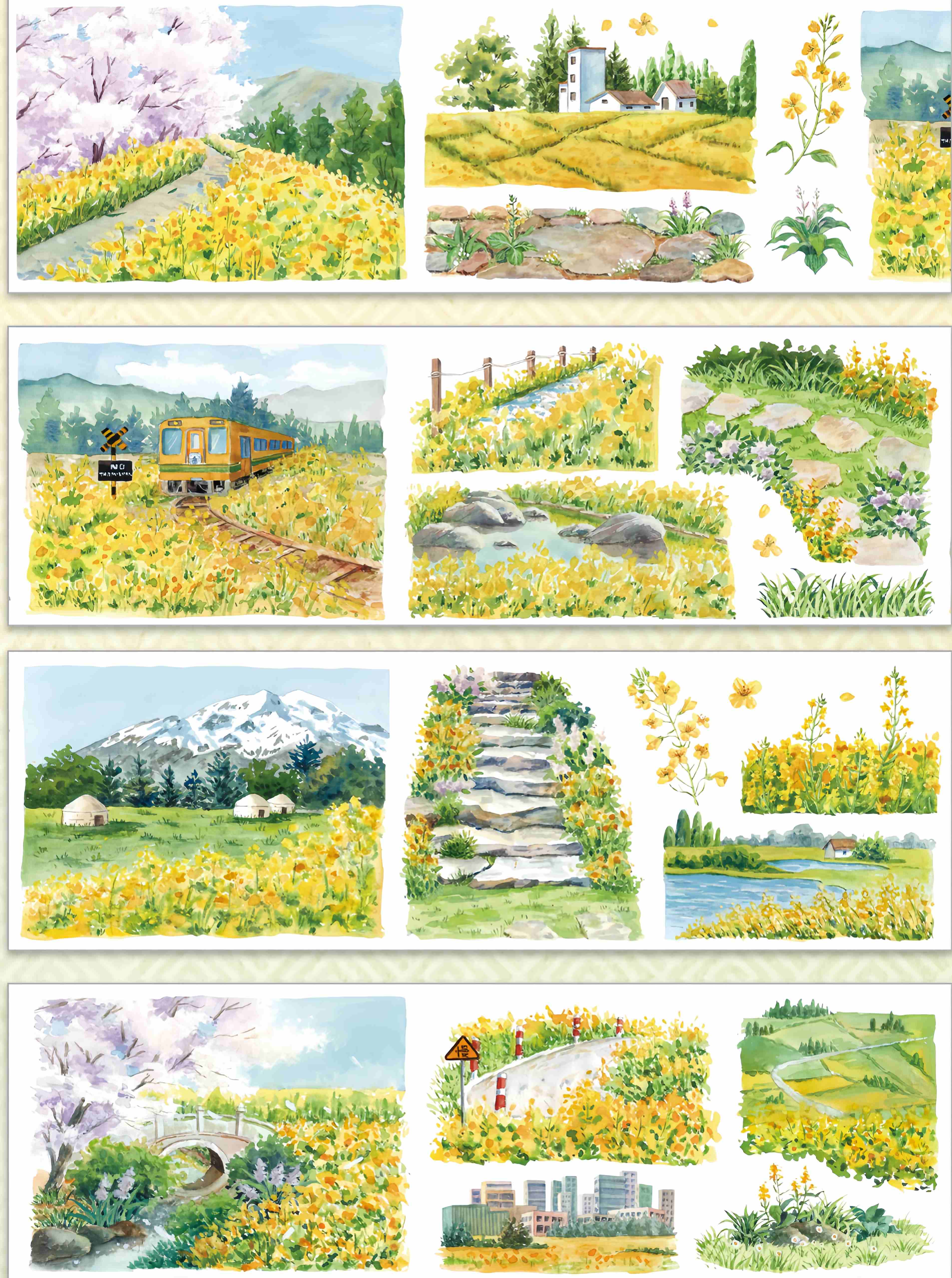 Golden meadow fields design, roll view