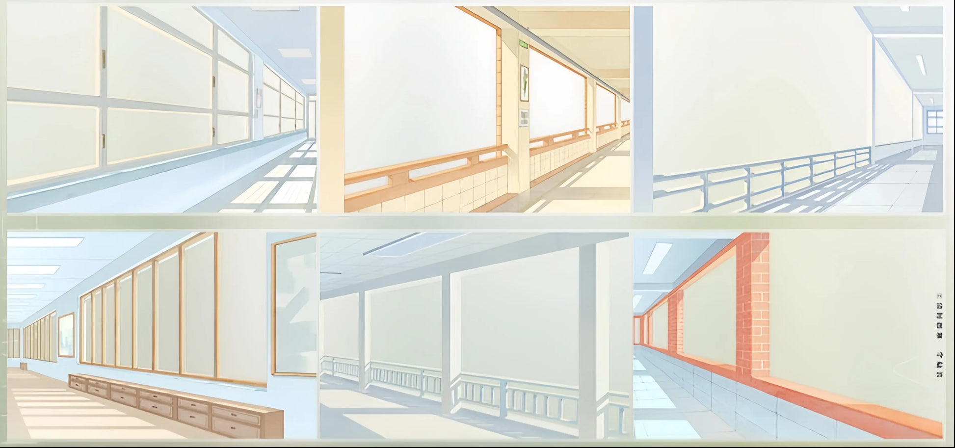 Summer scene-building decorative tape with terraces, corridors, windows, railings, ocean waves, and coastal lookout designs - image 14