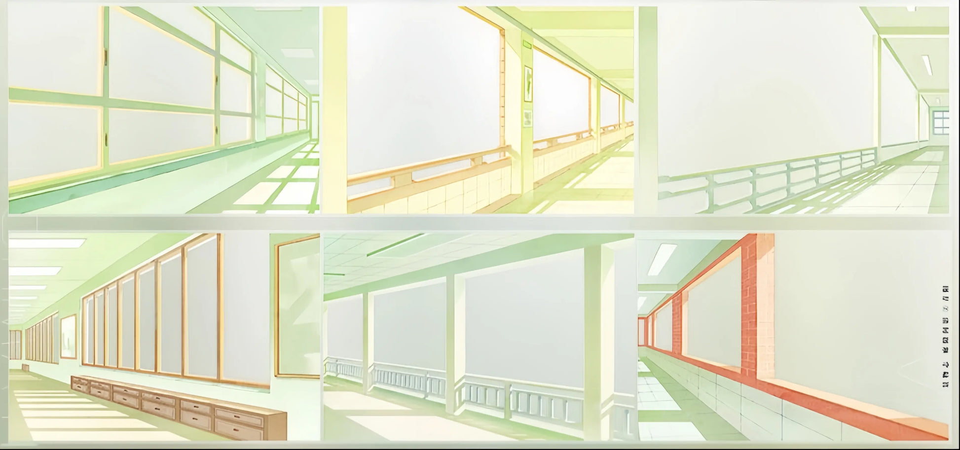 Summer scene-building decorative tape with terraces, corridors, windows, railings, ocean waves, and coastal lookout designs - image 15