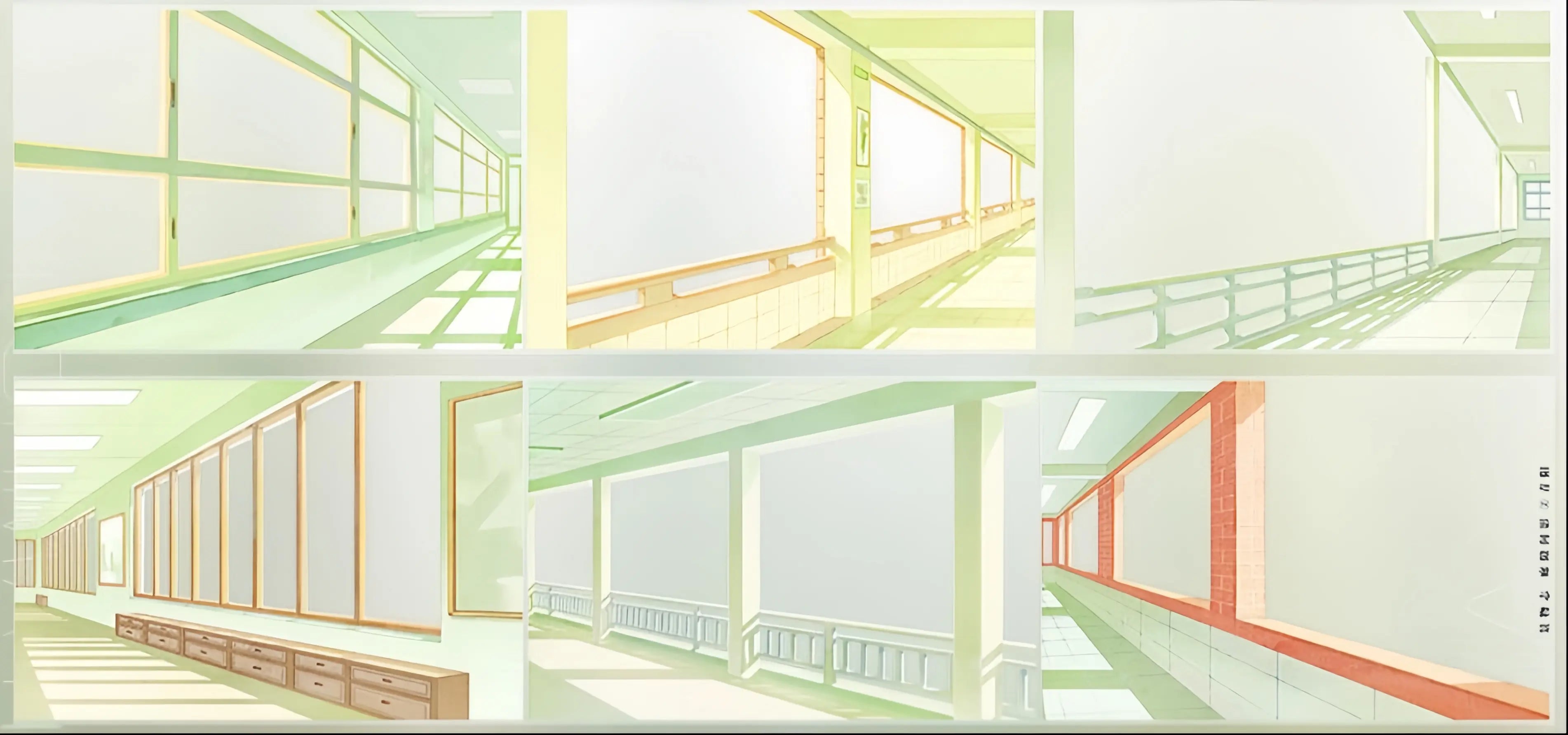 Summer scene-building decorative tape with terraces, corridors, windows, railings, ocean waves, and coastal lookout designs - image 15