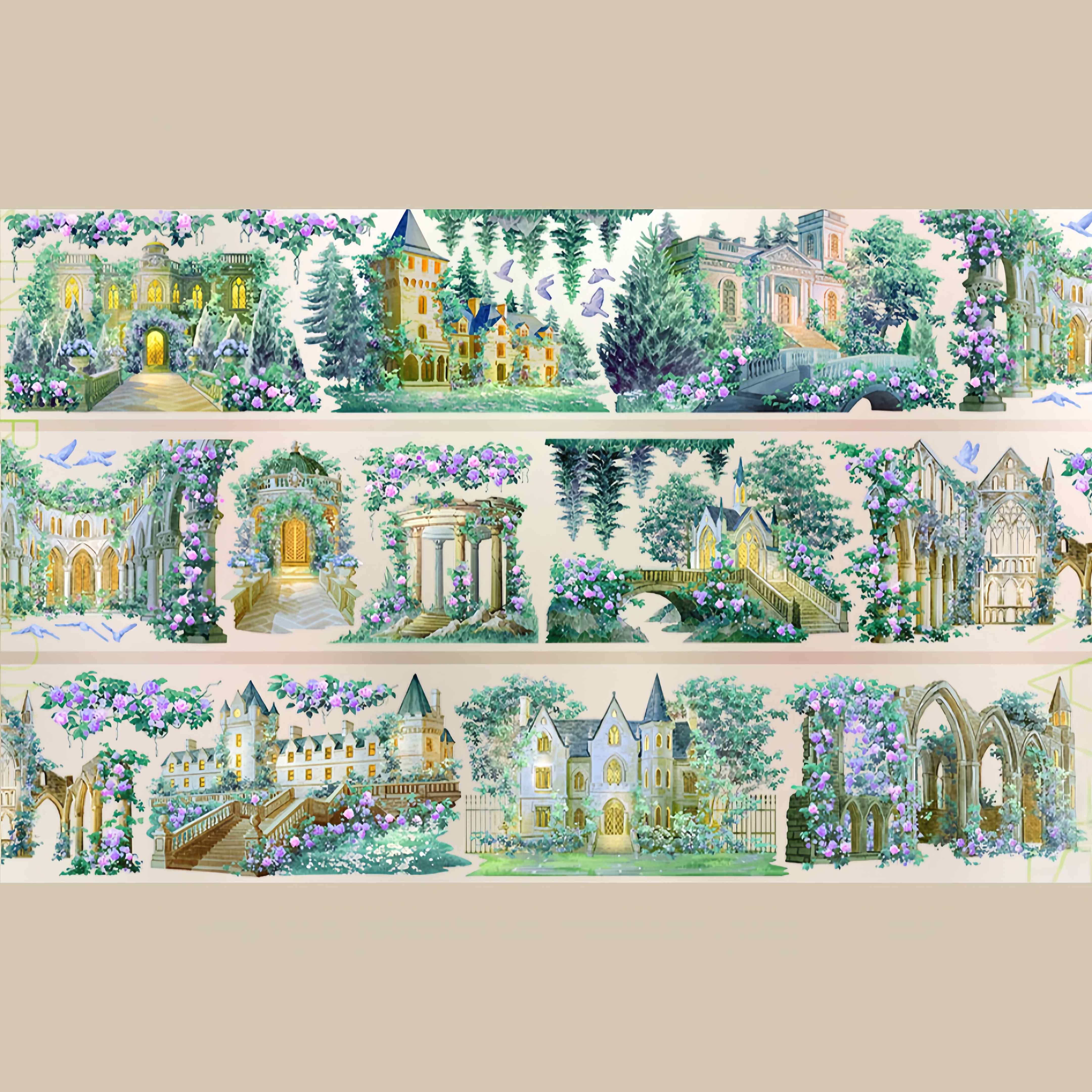 Rose castle garden PET tape detail view