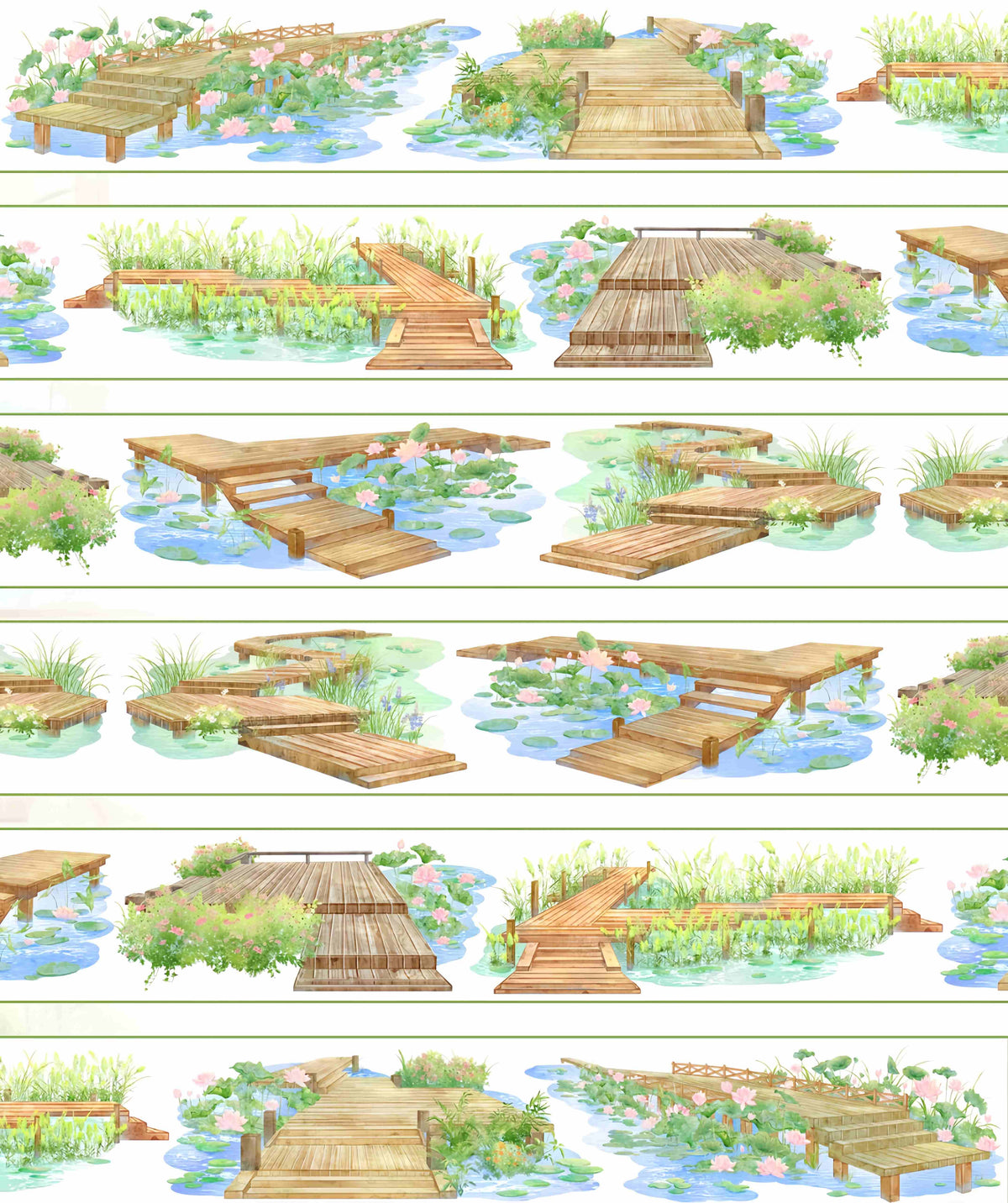 Pond deck walkway design, roll view