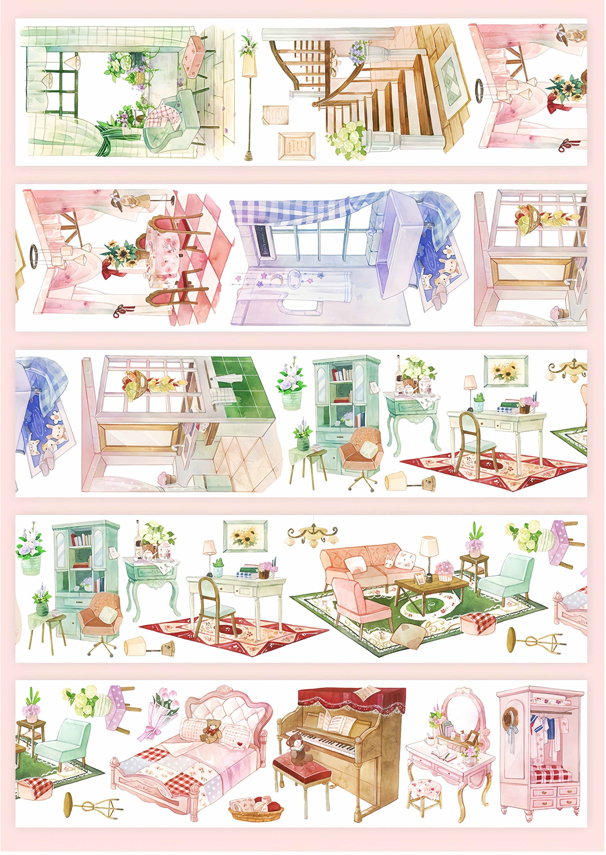 Warm Home cozy interior decorative tape detail view