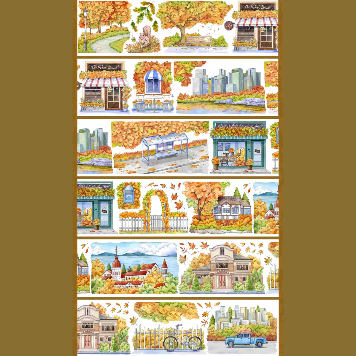 Autumn Whispers Landscape Tape - Scenic Collection PET Decorative Tape