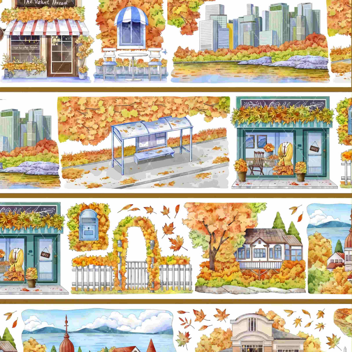 Autumn Whispers Landscape Tape - Scenic Collection PET Decorative Tape