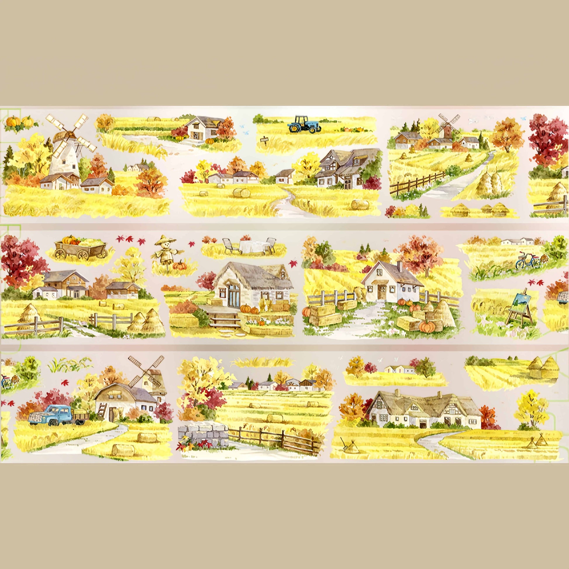 Golden wheat fields PET tape detail view