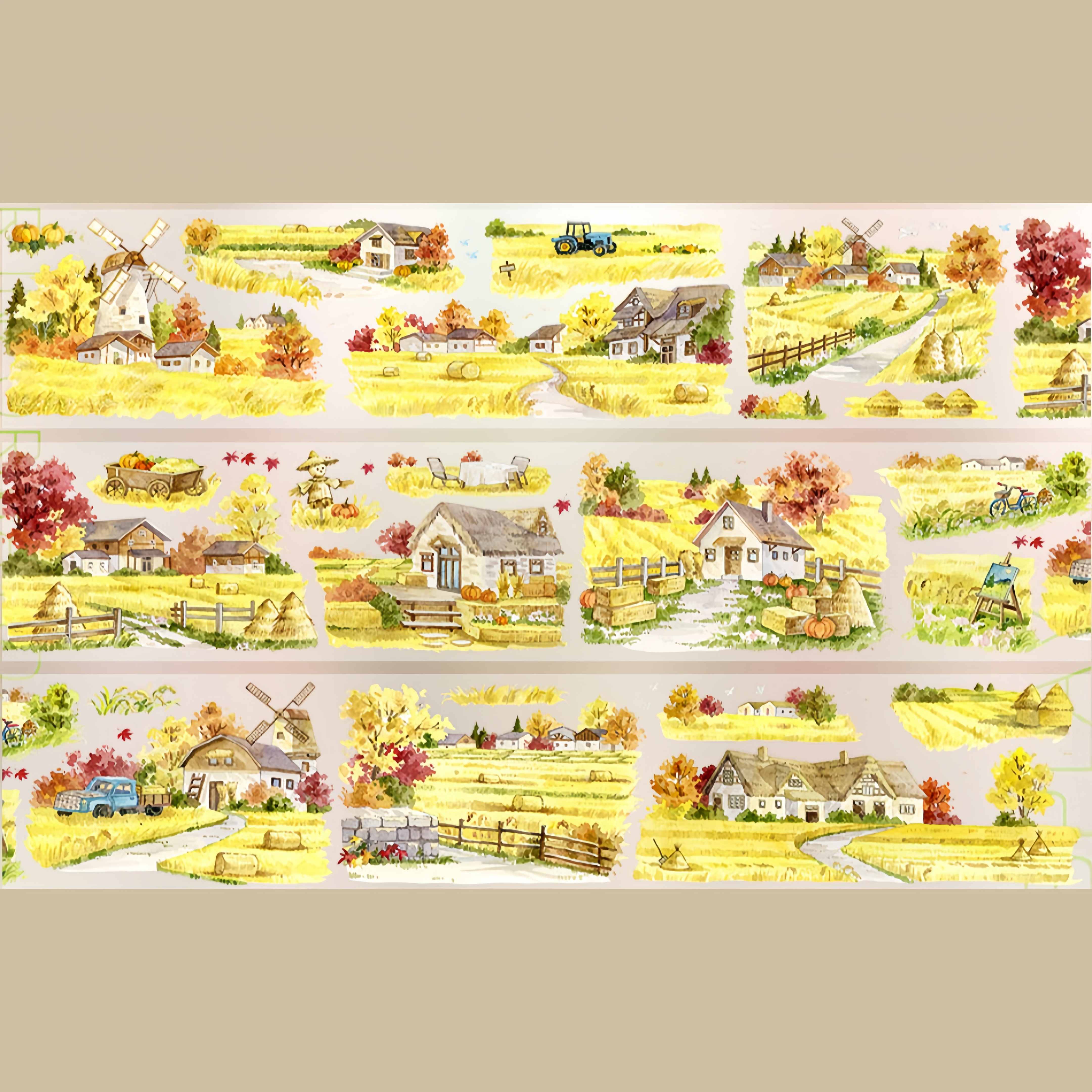 Golden wheat fields PET tape detail view