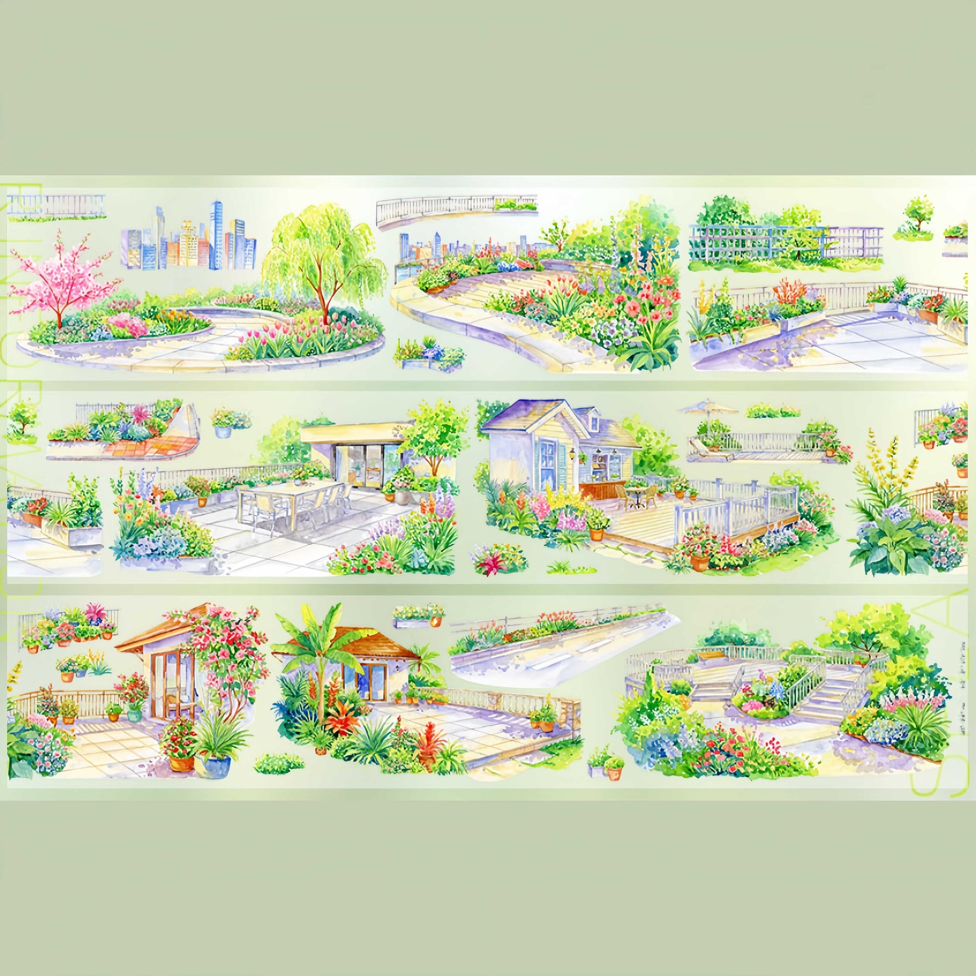 City garden corners PET tape detail view