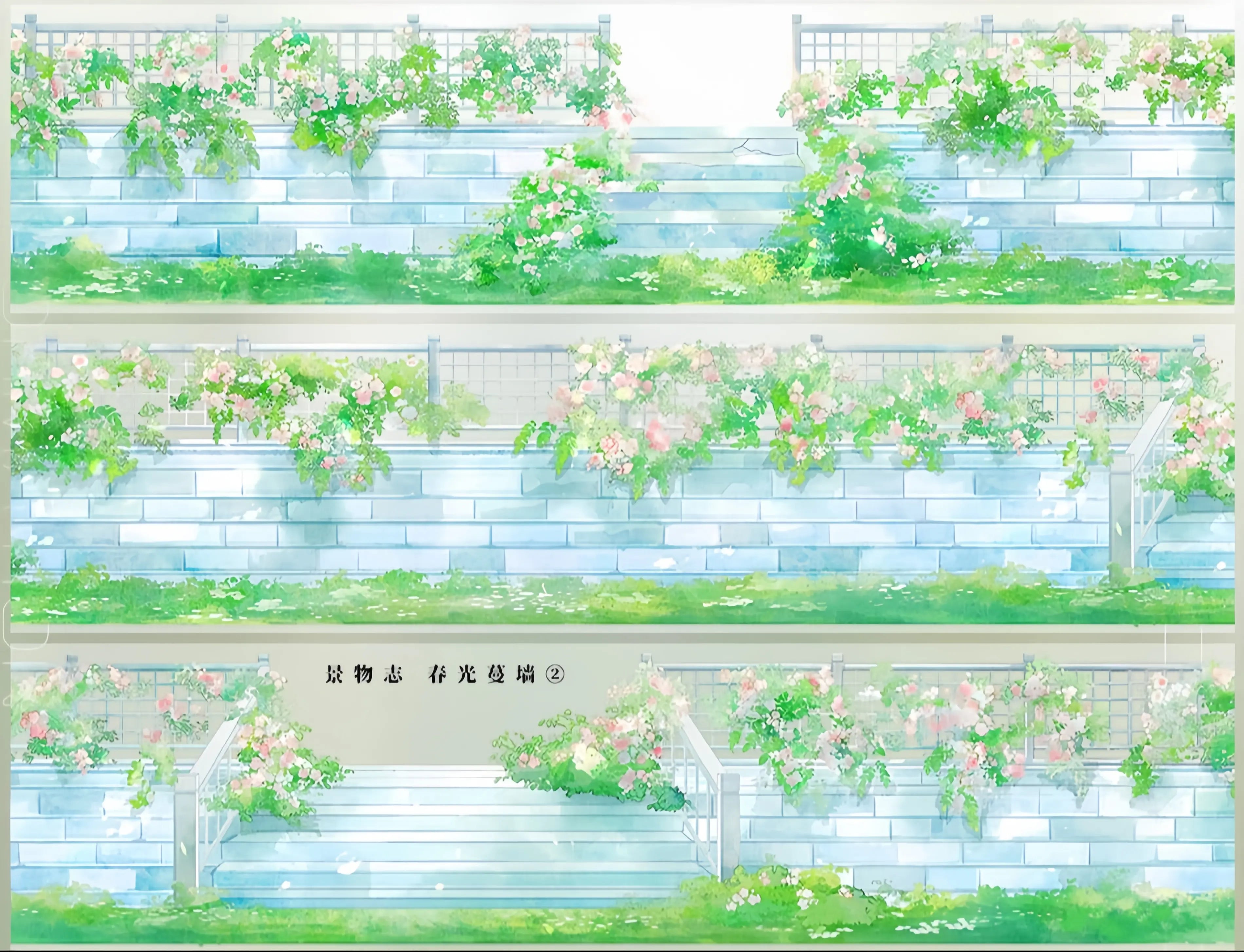 Summer scene-building decorative tape with terraces, corridors, windows, railings, ocean waves, and coastal lookout designs - image 17