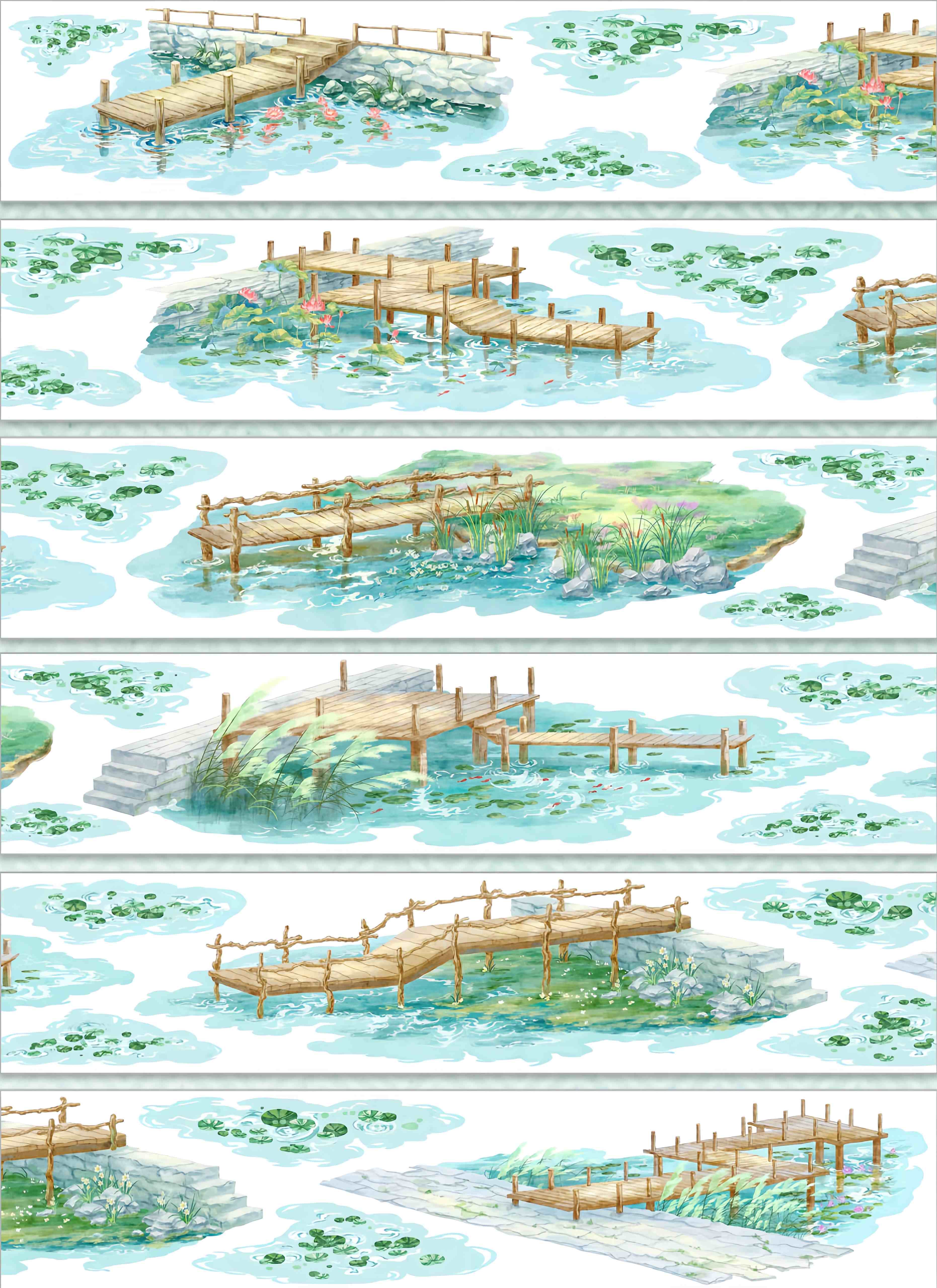 Lily pond boardwalk design, roll view