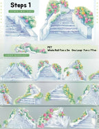 Watercolor steps with floral accents decorative tape Shroomi