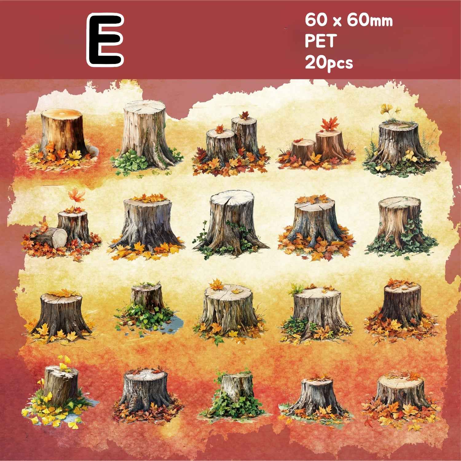 Tree Stump PET Stickers - 6 Styles - Shroomi