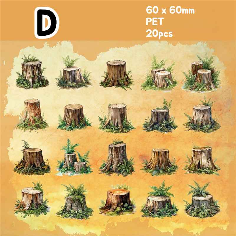 Tree Stump PET Stickers - 6 Styles - Shroomi